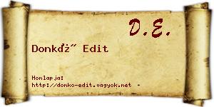 Donkó Edit névjegykártya